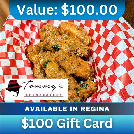 $100 Tommy's Speakeatery Gift Card