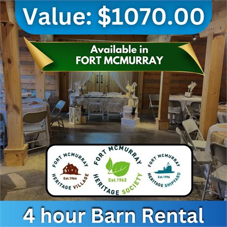 4 hour Barn Rental