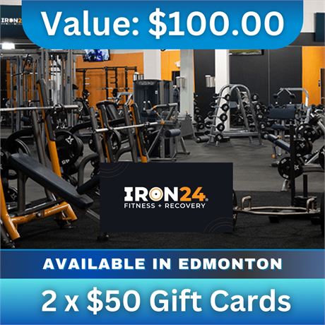 2 x $50 Gift Cards | Iron 24 Fitness + Recovery