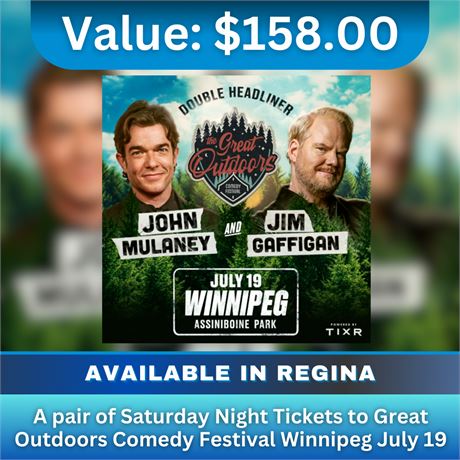 Saturday Night Tickets | Great Outdoors Comedy Festival Winnipeg July 19