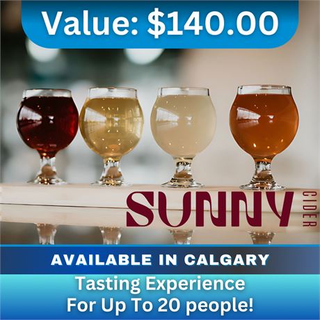 SunnyCider Tasting Experience for up to 20 people