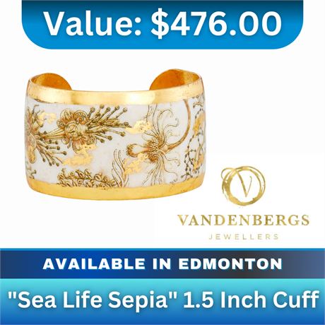 "Sea Life Sepia" 1.5 inch cuff