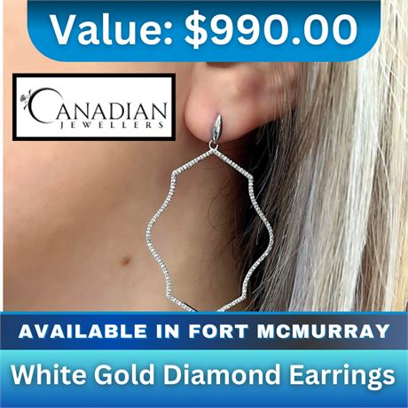 Canadian Jewellers - White Gold Diamond Earrings