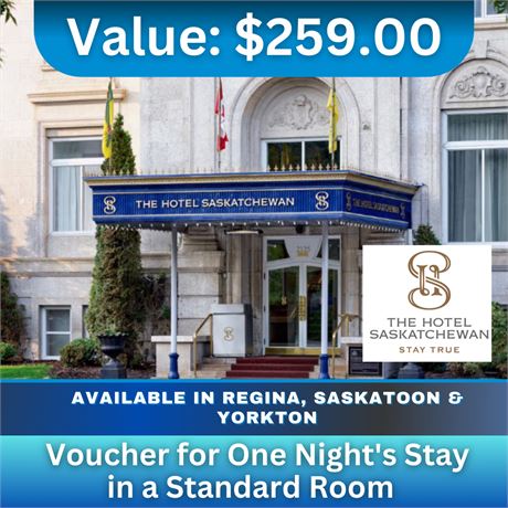 Voucher for One Night's Stay in a Standard Room valued at $259