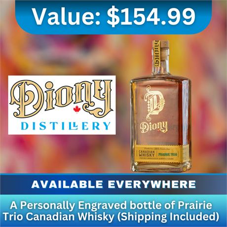 A Personally Engraved Bottle Of Prairie Trio Canadian Whisky