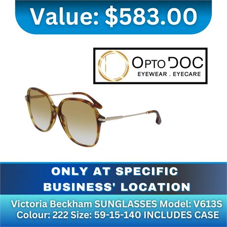 Victoria Beckham SUNGLASSES Model: V613S Colour: 222 Size: 59-15-140 WITH CASE