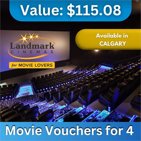 Movie Vouchers for 4 people
