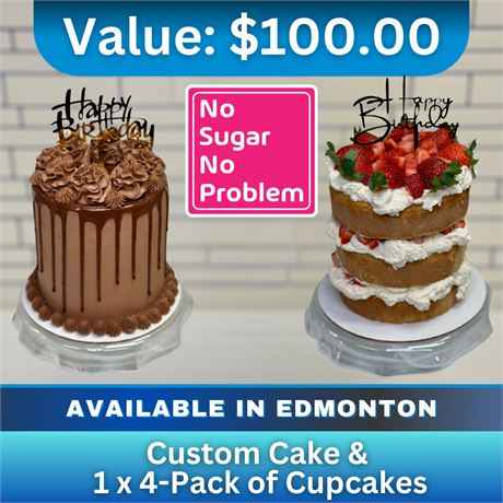 Custom Cake & 1 X 4-pack Of Cupcakes