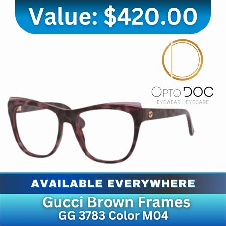 Gucci Brown Frames Gg 3783 Colour M04 $420