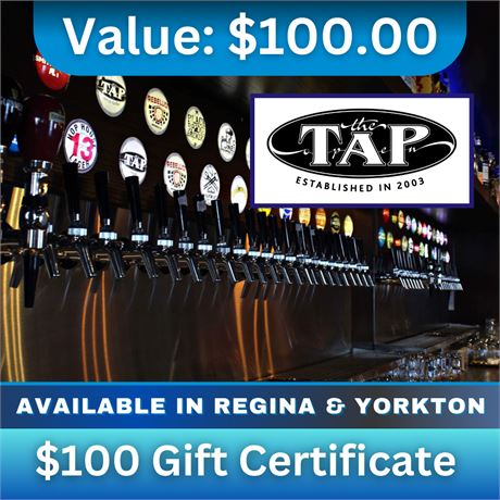 $100 Gift Certificate | The Tap Brew Pub & Eatery