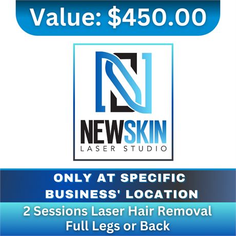 2 Sessions Laser Hair Removal Full Leg Or Full Back