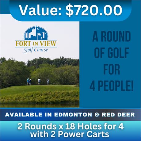 2 Rounds X 18 Holes For 4 With 2 Power Carts - Valued At $720