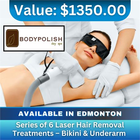 Series Of 6 Laser Hair Removal Treatments - Bikini & Underarm