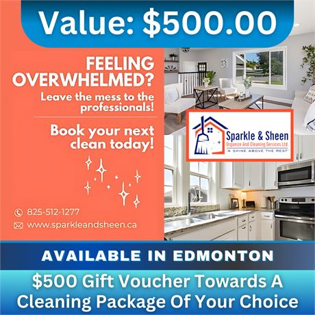 $500 Gift Voucher Towards A Cleaning Package Of Your Choice