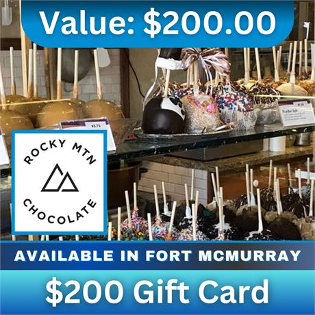 $200 Gift Card to Rocky Mountain Chocolate Fort McMurray