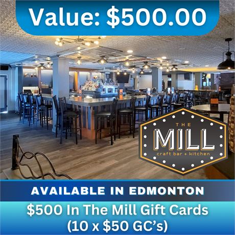 $500 in The Mill Gift Cards (10 x $50 GC's)