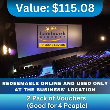 Landmark Cinemas Calgary - 2 pack of vouchers (good for 4 people)