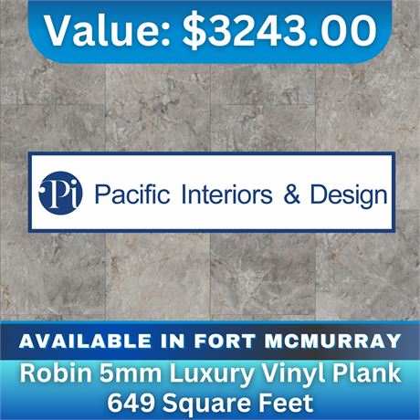 Robin 5mm Luxury Vinyl Plank 649 square feet