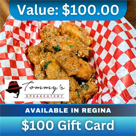 $100 Tommy's Speakeatery Gift Card