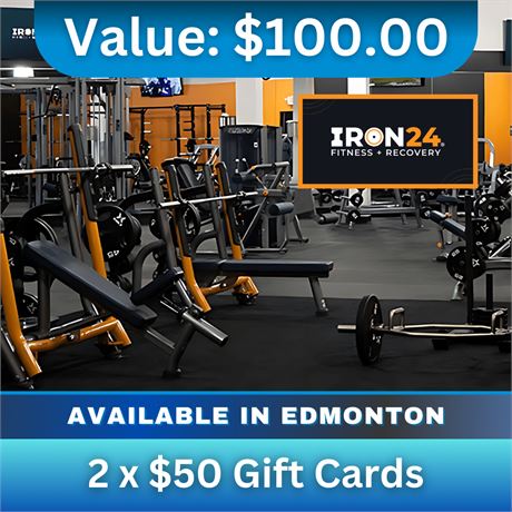 2 x $50 Gift Cards | Iron 24 Fitness + Recovery