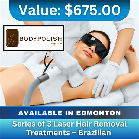 Series Of 3 Laser Hair Removal Treatments - Brazilian