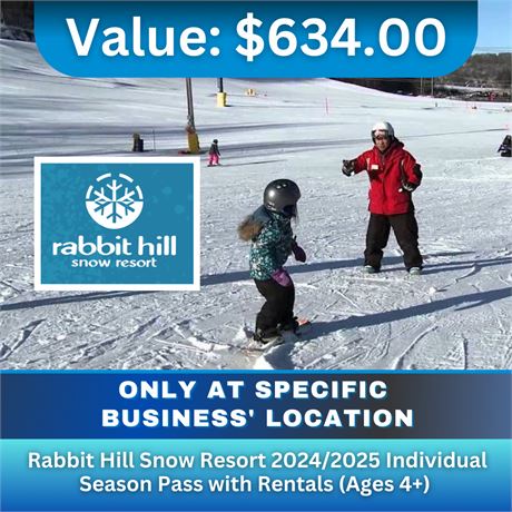 2024/2025 Individual Season Pass with Rentals (Ages 4+)