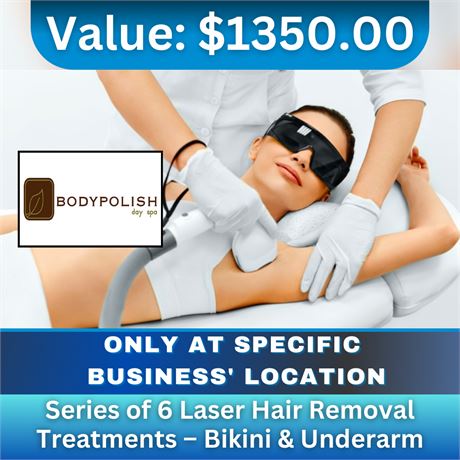 Series of 6 Laser Hair removal treatments � Bikini & Underarm