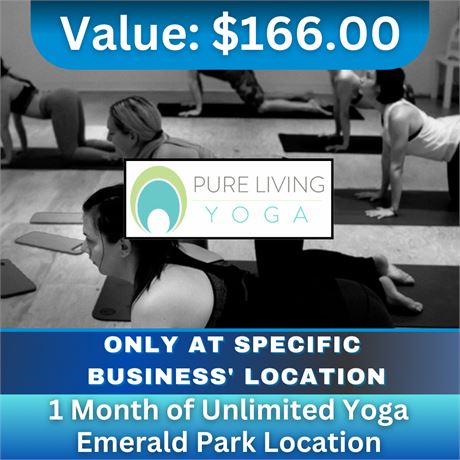 1 Month of Unlimited Yoga Valued at $166 | Emerald Park Location