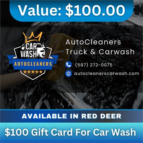 $100 Gift Card For Car Wash