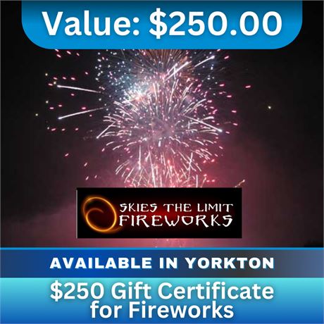 $250 Gift Certificate For Fireworks