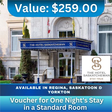 Voucher for One Night's Stay in a Standard Room valued at $259