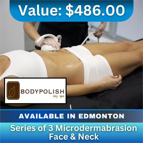 Series of 3 Microdermabrasion Face & Neck - Valued at $486