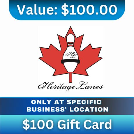 $100 Gift Card | Heritage Lanes