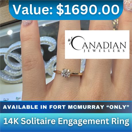 Canadian Jewellers - 14K Solitaire Engagement Ring