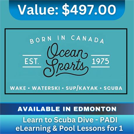 Learn to Scuba Dive - PADI eLearning & Pool Lessons for 1 Valued at $497