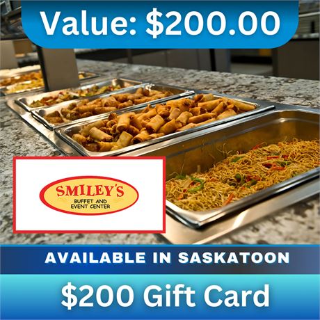 $200 In Gift Cards | Smiley's Buffet and Catering