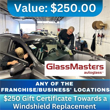 $250 Gift Certificate Towards a Windshield Replacement from GlassMasters