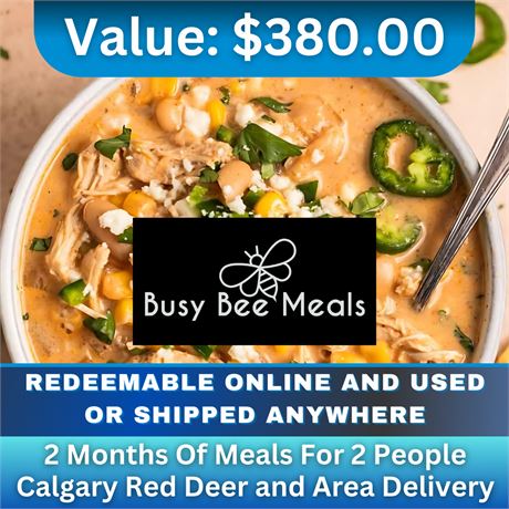 2 Months Of Meals For 2 People Calgary Red Deer and Area Delivery