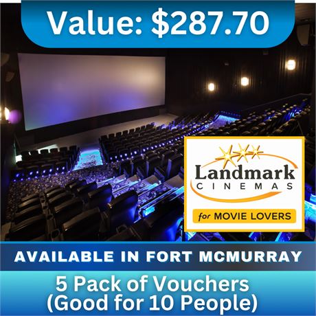 Landmark Cinemas - 5 Pack Of Vouchers - Good For 10 People