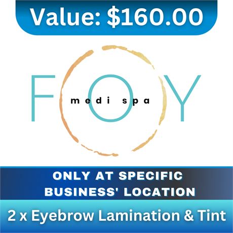 2 x Eyebrow Lamination & Tint  | FOY Medi Spa