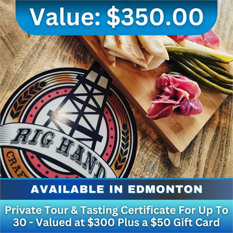 Private Tour & Tasting Certificate For Up To 30 -  Plus A $50 Gift Card