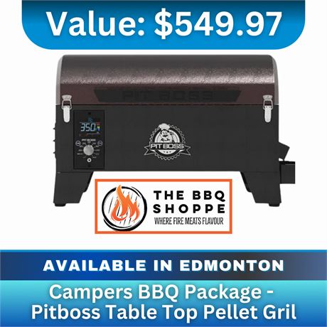 Campers Bbq Package- Pitboss Table Top Pellet Grill