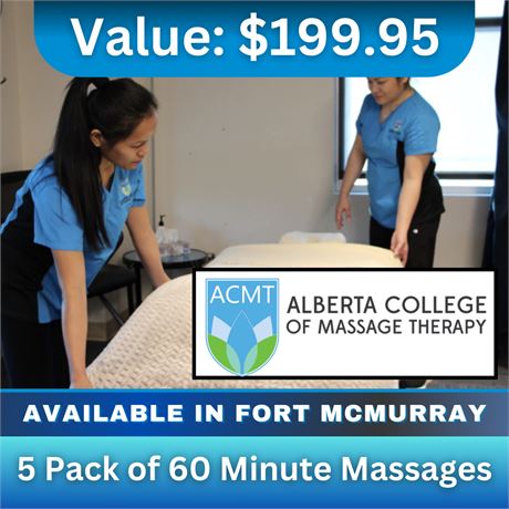 Alberta College Of Massage Therapy - 5 Pack Of 60 Minute Massages