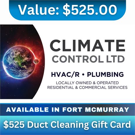 Climate Control | Duct Cleaning Gift Card Value $525