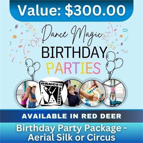 Birthday Party Package - Aerial Silk or Circus