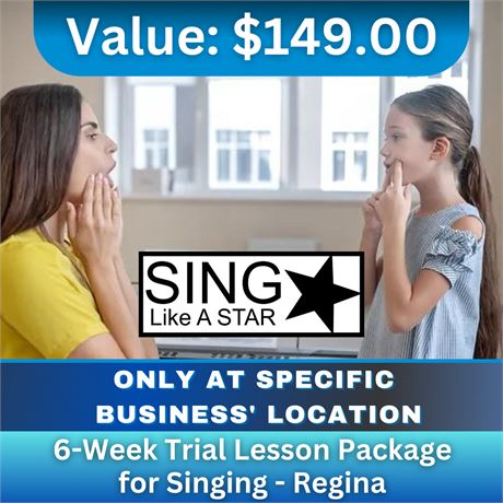 6-Week Trial Lesson Package for Singing - Regina