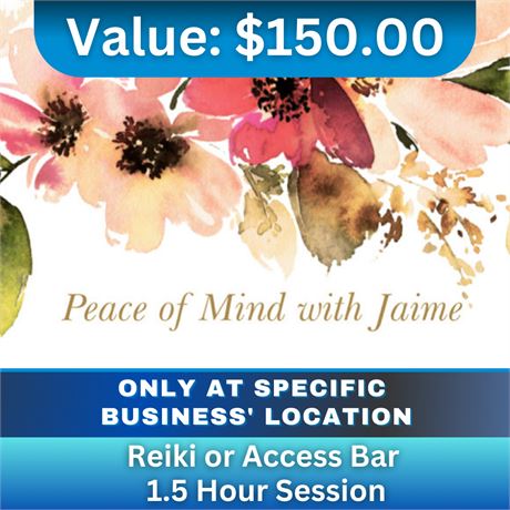 Reiki or Access Bar 1.5 Hour Session