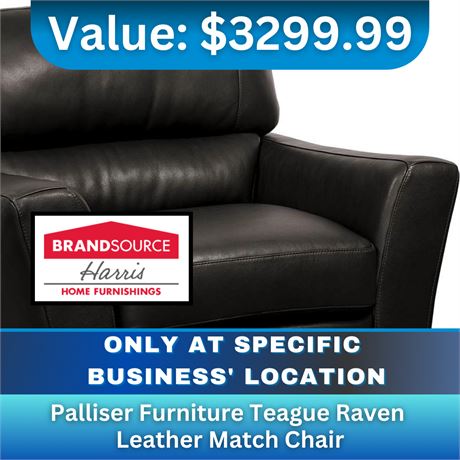 Palliser Furniture Teague Raven Leather Match Chair