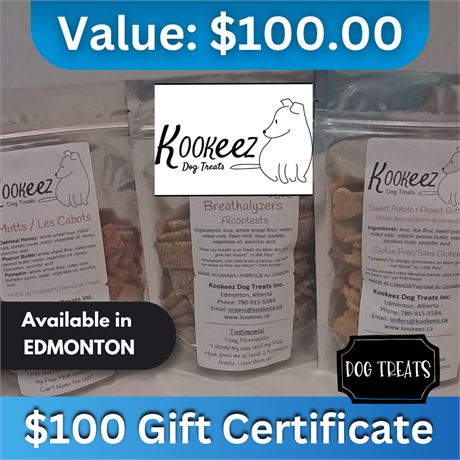 $100 Gift Certificate | Kookeez Dog Treats products