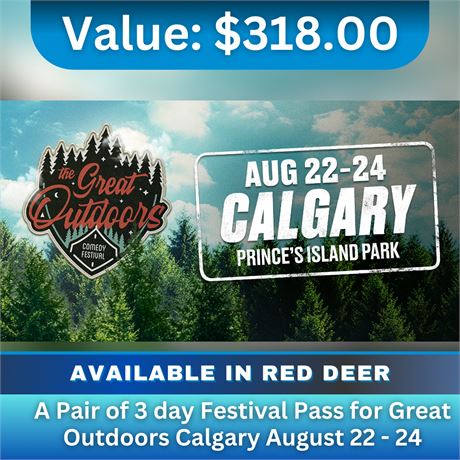 A Pair of 3 day Festival Pass for Great Outdoors Calgary August 22 - 24